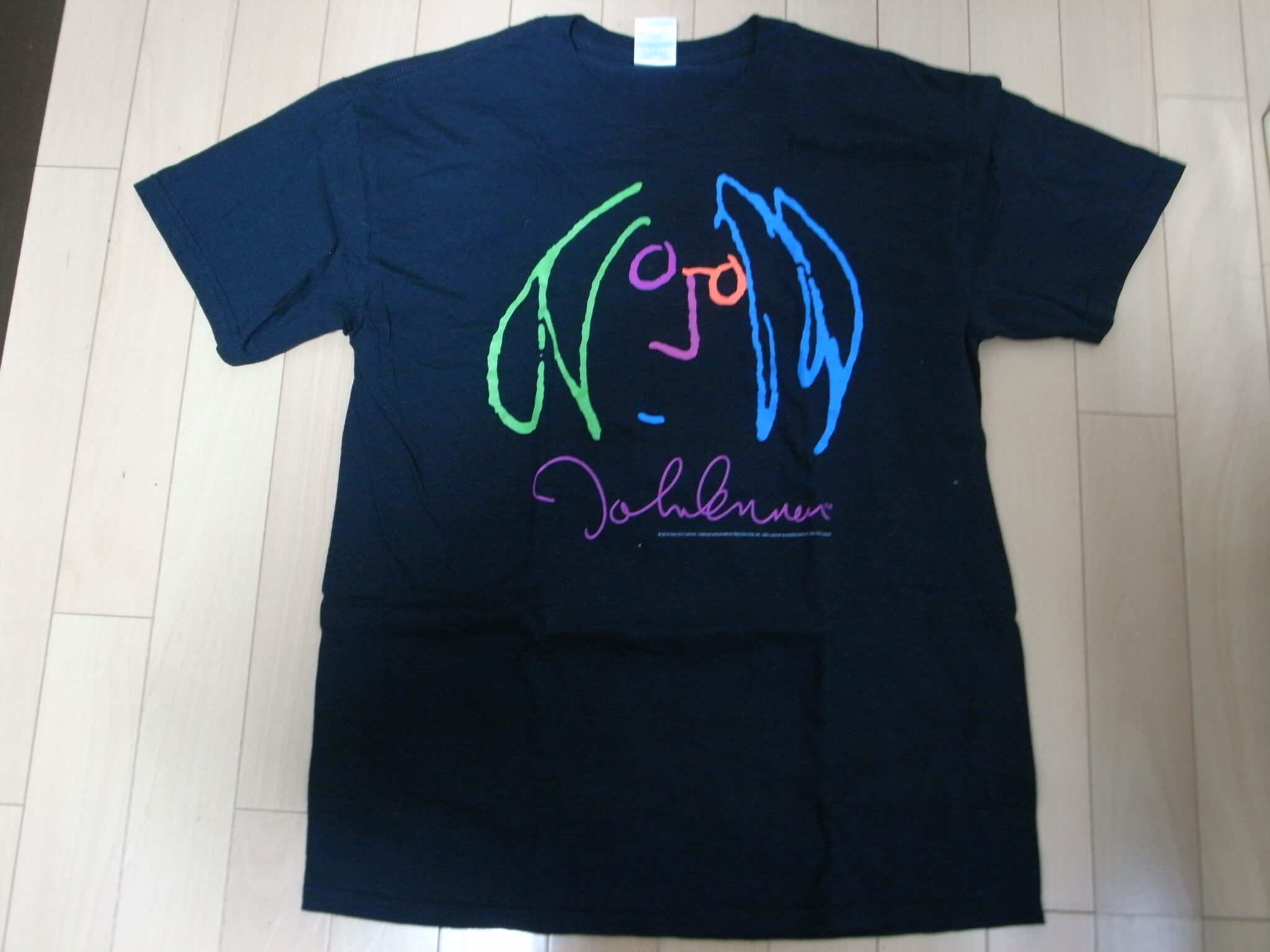 USA製】ジョンレノン Tシャツ ビートルズ メッセージロゴ モノクロ XL